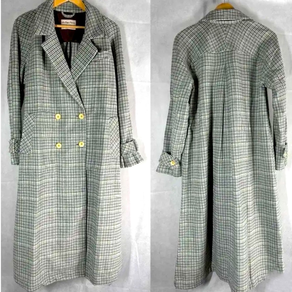 Free People WE THE FREE Liberty Duster Plaid Wool Blend Coat Size Small - Picture 2 of 9